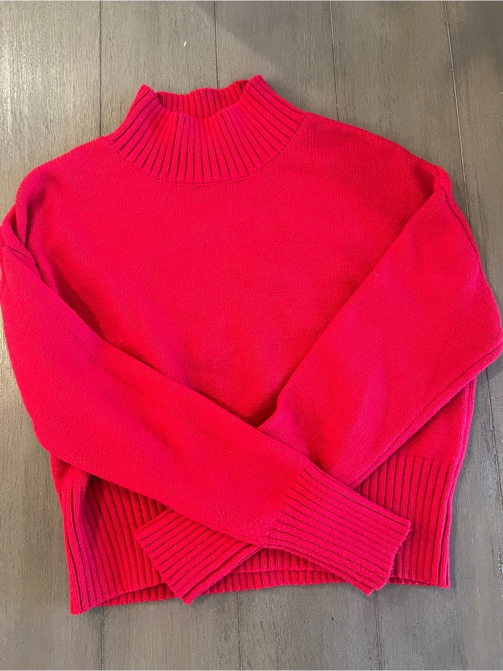 By Together Bright Red Mock Neck Sweater